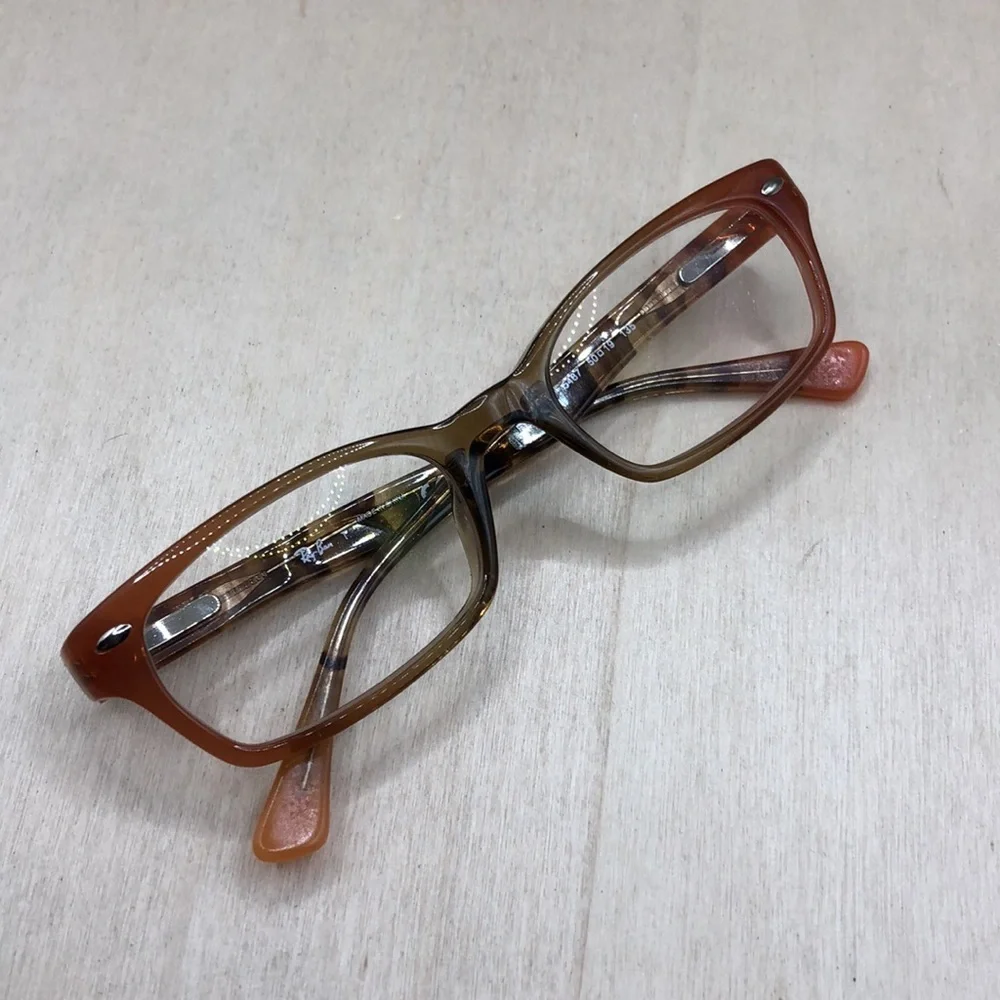 Ray-Ban  RB5150-5487 Women Brown Orange Peachy Rectangle Glasses FRAMES ONLY